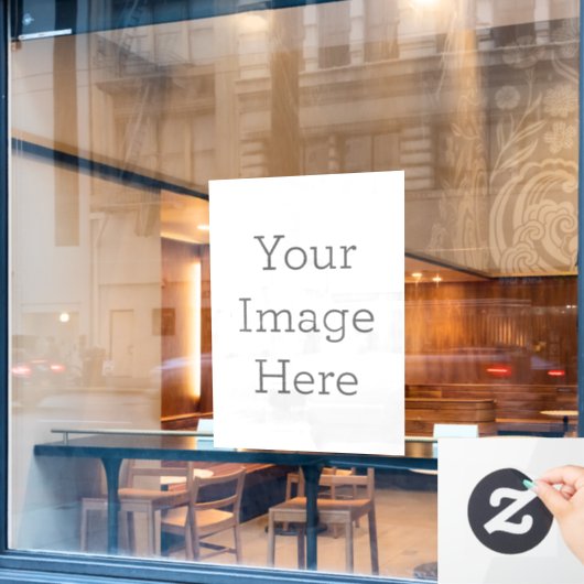 Raamsticker, Maat: , Stijl: Ondoorzichtig ontwerp: All-over witte onderbasis, Vorm: Rechthoek, Display: Achterkant van raamsticker (Cafe Raam)