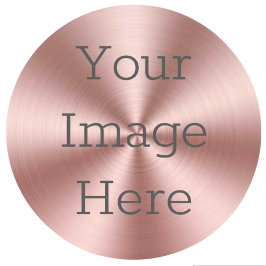 Maak Je Eigen Radiale Geborstelde Roze Gouden Meta Ronde Sticker