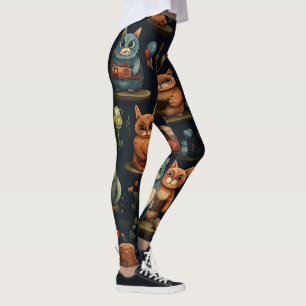 Maak je eigen rare wilde uilen konijnen katten zwa leggings