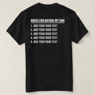 Maak je eigen regels voor het spelen van mijn zoon t-shirt