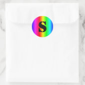 Maak Je Eigen Regenboog Gradiënt Met Monogram Ronde Sticker (Tas)
