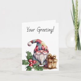 Maak je eigen regenboog Harlekijn Kerst Gnome Feestdagen Kaart