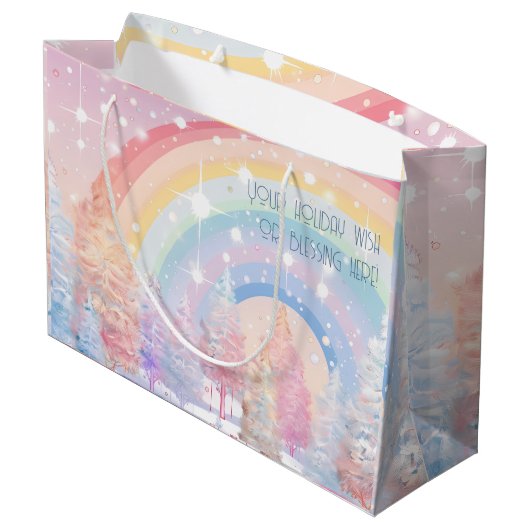 Maak je eigen regenboog Kerstbomen Groot Cadeauzakje (Achterkant Gekanteld)