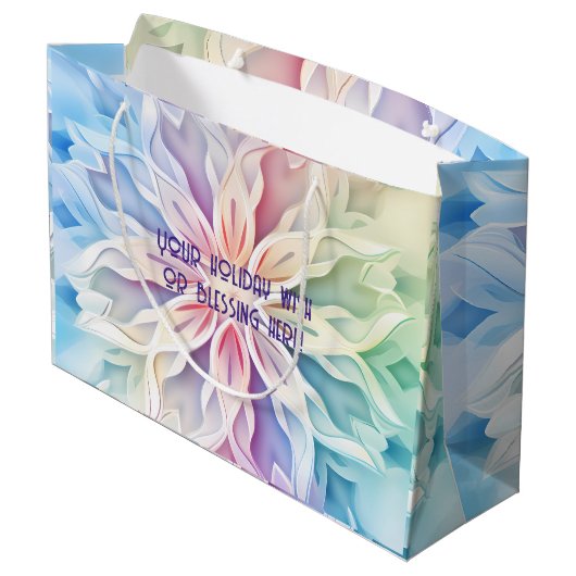Maak je eigen regenboog Kerstster Groot Cadeauzakje (Achterkant Gekanteld)