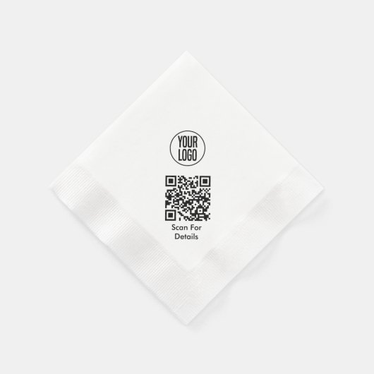 Maak Je Eigen Restaurant Logo QR Code Servet (Hoek)