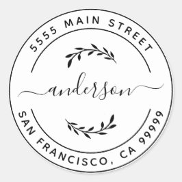 Maak Je Eigen Retouradres Klassieke Ronde Vorm Sticker