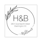 Maak Je Eigen Retouradres Minimalistisch Schrift Rubberstempel (Afrduk)