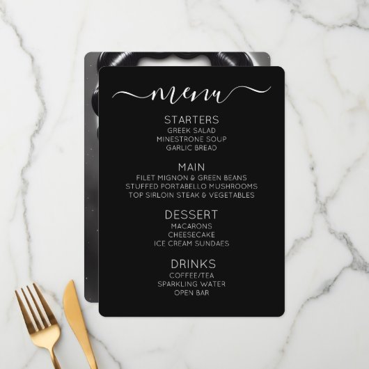 Maak Je Eigen Retro Black Star Pin-up Menu (Voorkant / Achterkant in situ)
