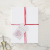 Maak je eigen retro-gingerbrood roze kerstfeest cadeaulabel (Met Touw)