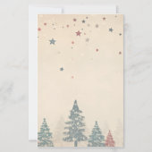 Maak Je Eigen Retro Hemel Rode Teal Bomen Briefpapier (Achterkant)