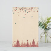 Maak je eigen Retro Hemelrode Yule Bomen Briefpapier (Staand voorkant)