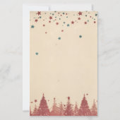 Maak je eigen Retro Hemelrode Yule Bomen Briefpapier (Achterkant)