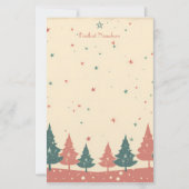 Maak Je Eigen Retro Hemelse Yule Bomen Briefpapier (Voorkant)