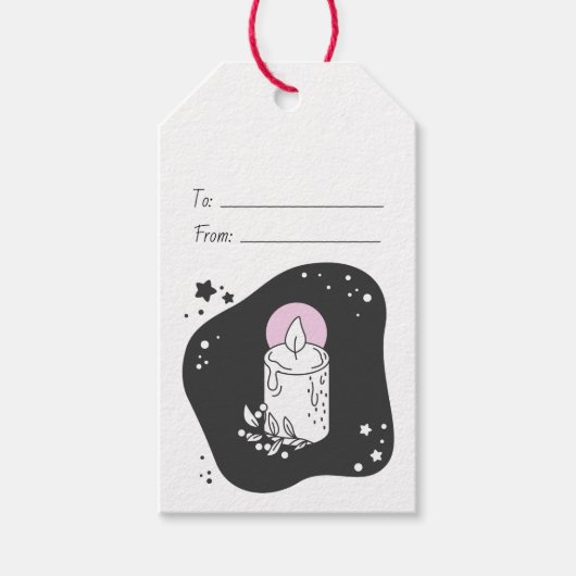 Maak Je Eigen Retro Kerstkaars Cadeaulabel (Voorkant)