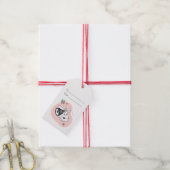 Maak je eigen retro kerstklokken oranje cadeaulabel (Met Touw)