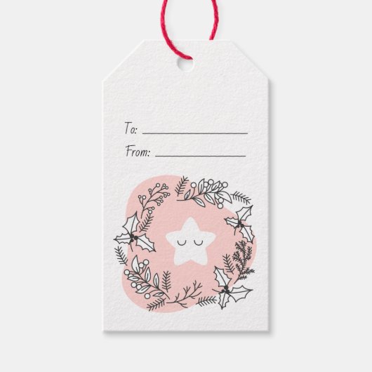 Maak je eigen retro kerstster cadeaulabel (Voorkant)