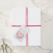 Maak je eigen retro konijn oranje kerstmis cadeaulabel (Met Touw)