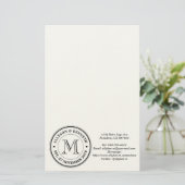 Maak je eigen Retro Logo Typografie Monogram Briefpapier (Staand voorkant)