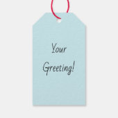 Maak Je Eigen Retro Mutsen Blauwe Kerstmis Cadeaulabel (Achterkant)