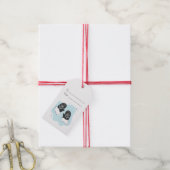 Maak Je Eigen Retro Mutsen Blauwe Kerstmis Cadeaulabel (Met Touw)