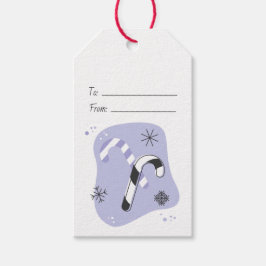 Maak Je Eigen Retro Paarse Candy Canes Kerstmis Cadeaulabel