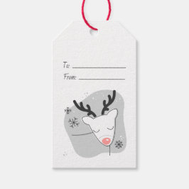 Maak Je Eigen Retro Rendier Zilver Kerstmis Cadeaulabel