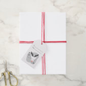 Maak Je Eigen Retro Rendier Zilver Kerstmis Cadeaulabel (Met Touw)