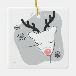 Maak Je Eigen Retro Rendier Zilveren Kerstmis Keramisch Ornament