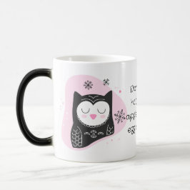 Maak Je Eigen Retro Sneeuwuil Roze Kerstmis Magische Mok