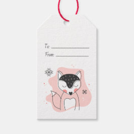 Maak je eigen retro vos-oranje kerstfeest cadeaulabel