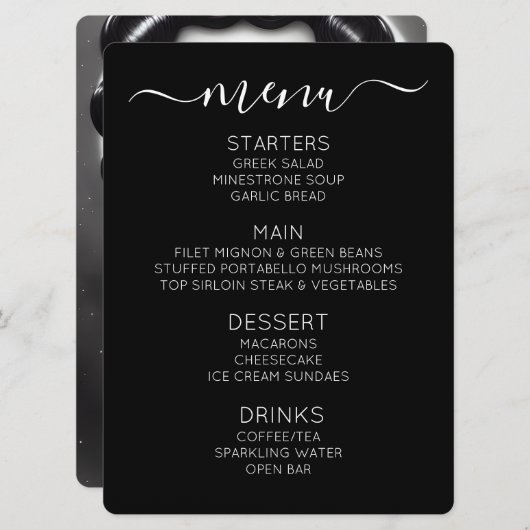 Maak Je Eigen Retro Zwarte Ster Pinup Menu (Voorkant / Achterkant)