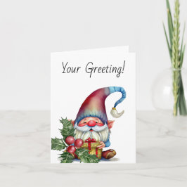 Maak Je Eigen Rode & Blauwe Kabouter Cadeau Feestdagen Kaart