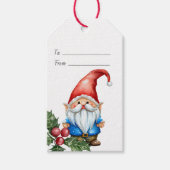 Maak je eigen rode en blauwe kerstkabouter cadeaulabel (Voorkant)