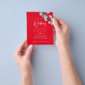 Maak je eigen rode eucalyptus trouwflyer flyer (Hand)