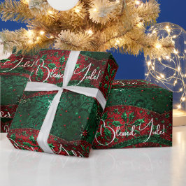 Maak Je Eigen Rode Groene Fluwelen Yule Hulst Cadeaupapier