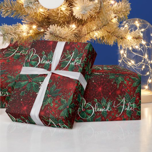 Maak Je Eigen Rode Groene Winter Joelfeest Hulst Cadeaupapier (Feestdagen)
