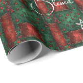 Maak Je Eigen Rode Groene Yule Lint Weefsel Cadeaupapier (Rol Hoek)