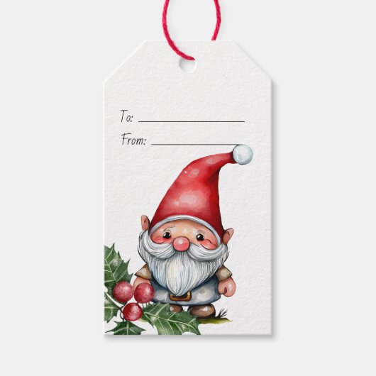 Maak Je Eigen Rode Kerstkabouter Cadeaulabel (Voorkant)