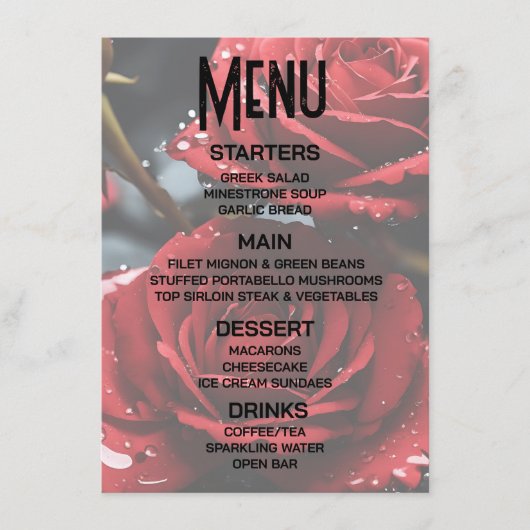 Maak Je Eigen Rode Rozen Close-up Menu (Voorkant)