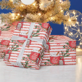 Maak je eigen rode strepen voor warme chocolade vo cadeaupapier