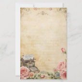 Maak Je Eigen Romantische Rozen Schrijfmachine Not Briefpapier (Achterkant)