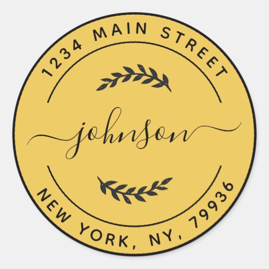 Maak je eigen ronde goud en zwarte sticker (Voorkant)