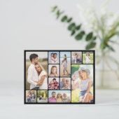 Maak Je Eigen Ronde Hoeken 12 Foto Collage Briefkaart (Staand voorkant)