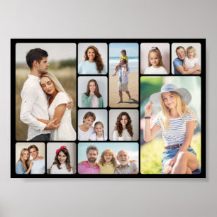 Maak je eigen ronde hoeken 12 foto collage poster