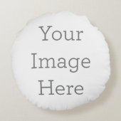 Gepersonaliseerde A-klasse Katoen Rond Sierkussen (40,64 cm) (Achterkant)