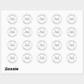 Maak Je Eigen Ronde Monogram Retouradres Sticker (Vel)