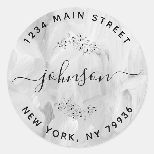 Maak Je Eigen Ronde Retouradres Abstract Sticker (Voorkant)