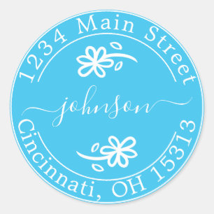 Maak Je Eigen Ronde Retouradres Klassieke Ronde Sticker