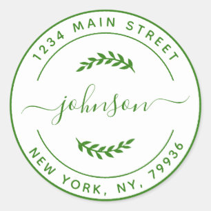 Maak Je Eigen Ronde Retouradres  Lentegroen Sticker