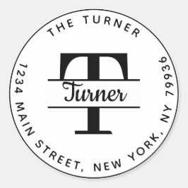 Maak je eigen ronde retouradres-monogram sticker